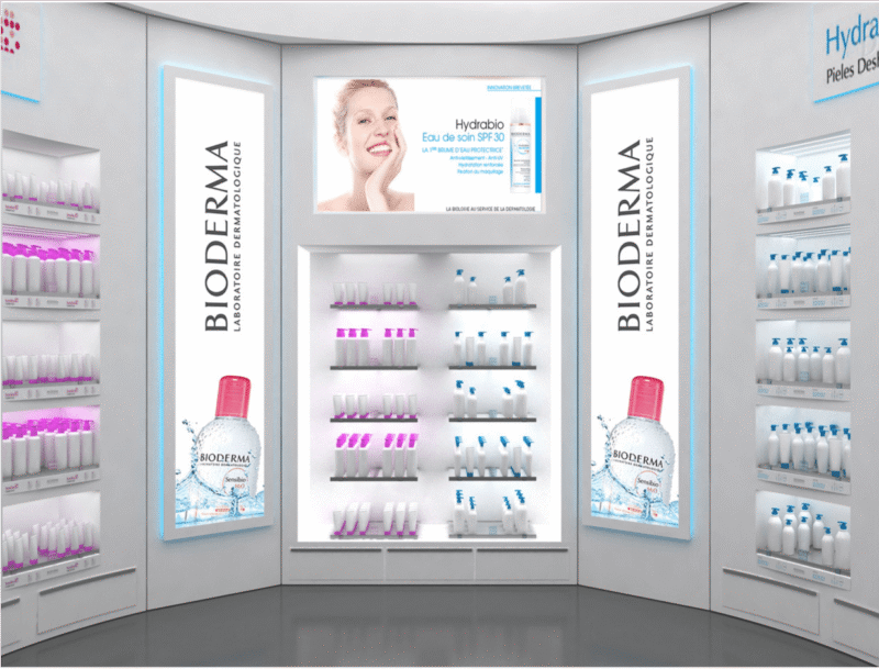 Makeup Remover Display Stand Cosmetic Display Cabinet Retail Cosmetic Counter