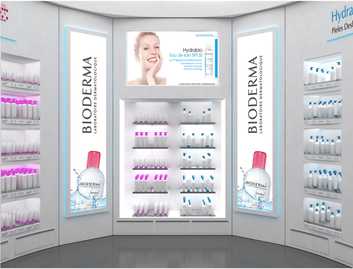 Makeup Remover Display Stand Cosmetic Display Cabinet Retail Cosmetic Counter