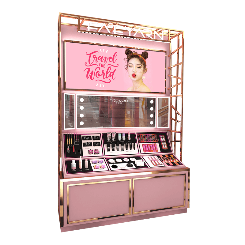 Cosmetic Store Indoor Display Rack Popular Beauty Salon Wall Makeup Cabinet