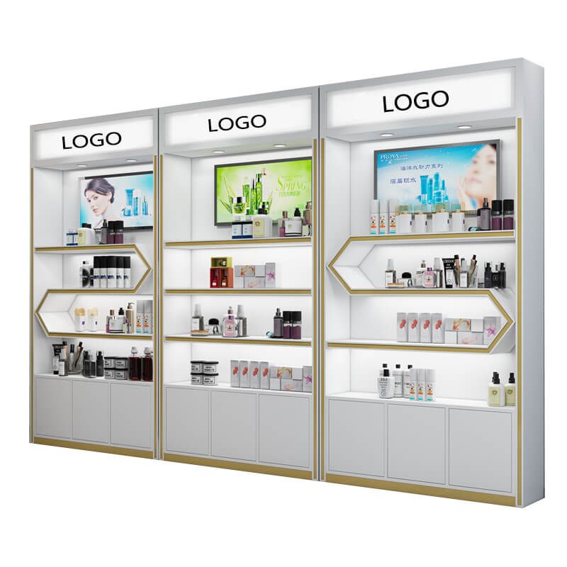 Custom Modern High-End Retail Cosmetic Store Wall Mounted Display Cabinet