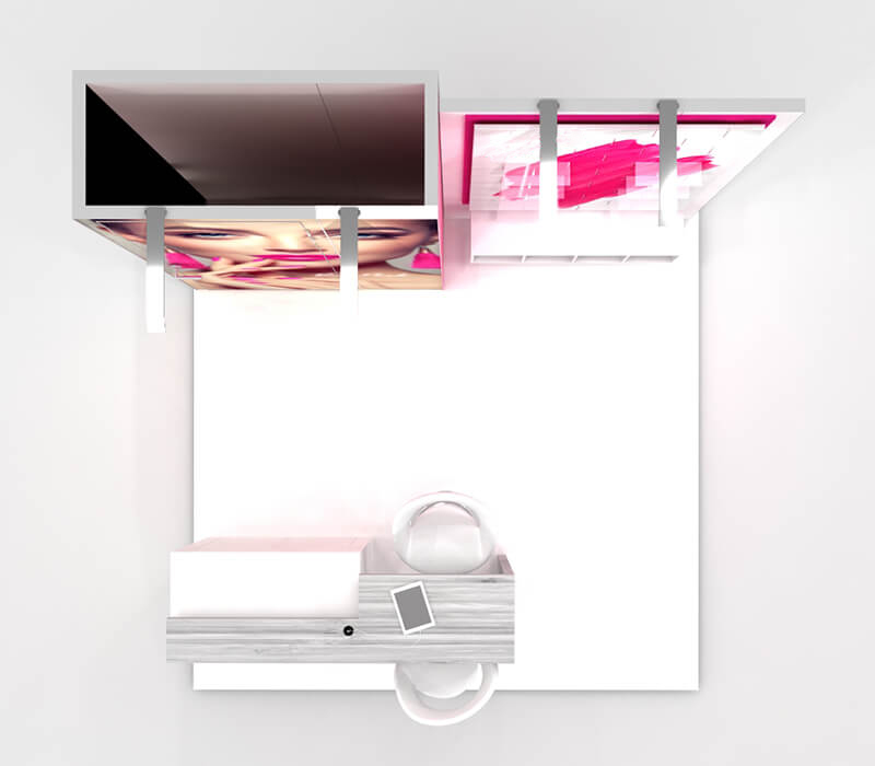 Exquisite Wall Mount Cosmetic Display Rack Nail Art Makeup Display Counter For Beauty Salon