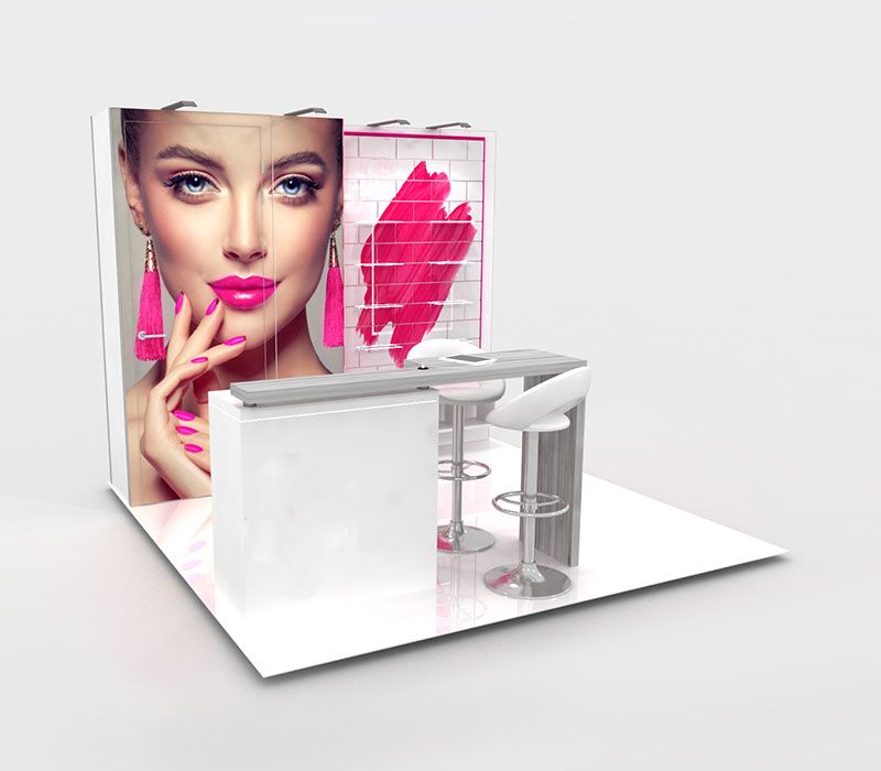 Exquisite Wall Mount Cosmetic Display Rack Nail Art Makeup Display Counter For Beauty Salon