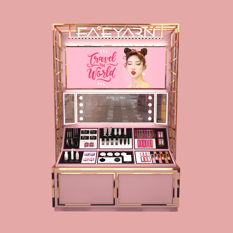 Cosmetic Store Indoor Display Rack Popular Beauty Salon Wall Makeup Cabinet