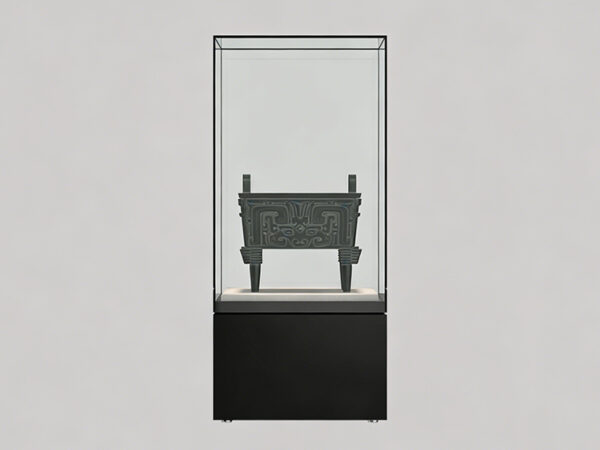 customized new design high-end fashion museum upright showcase
