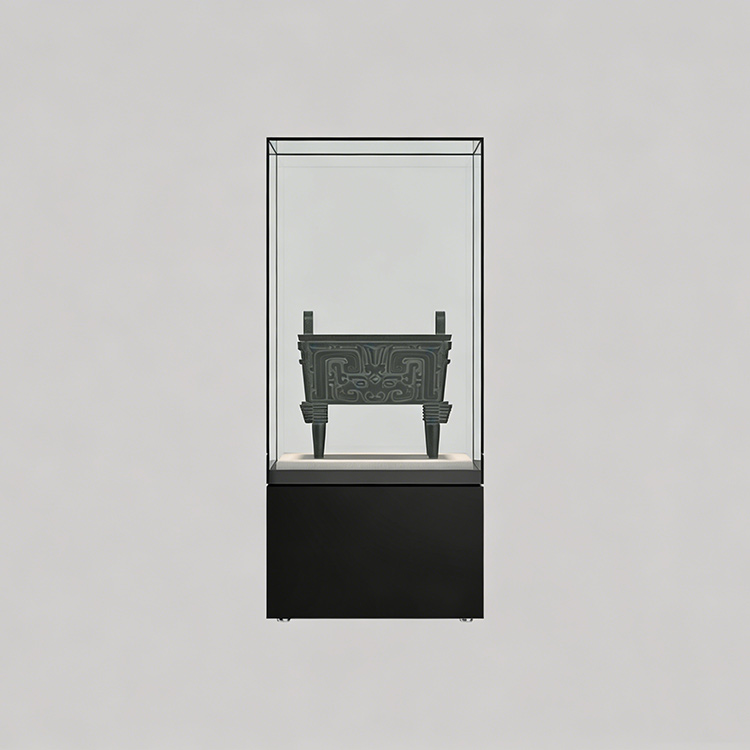 customized new design high-end fashion museum upright showcase