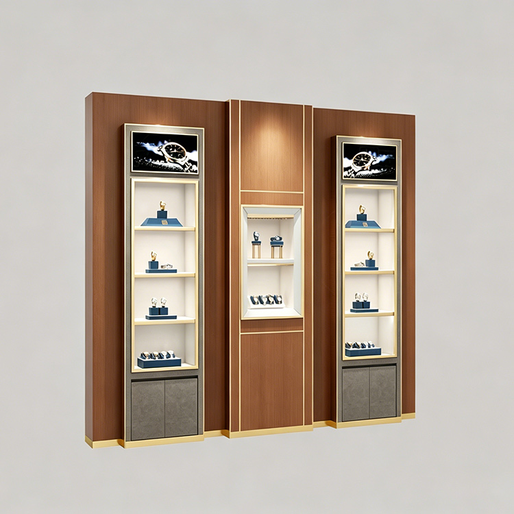 customized high-end luxury watch wall display showcase