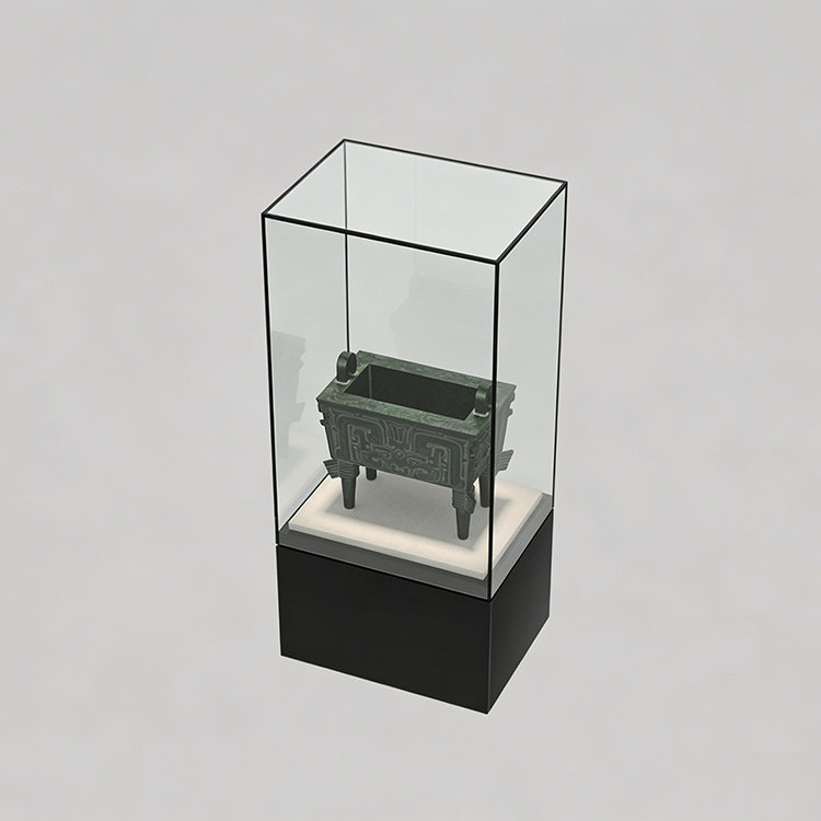 customized new design high-end fashion museum upright showcase