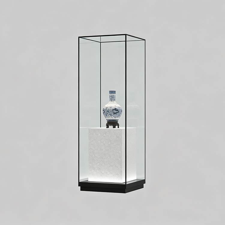 Customized Frameless Freestanding Glass Display Case manufacturers From China