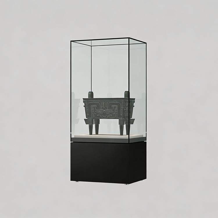 customized new design high-end fashion museum upright showcase