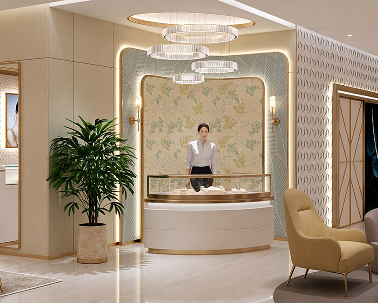 All-New Uniquely Designed Curvaceous Luxury Jewelry Display Case