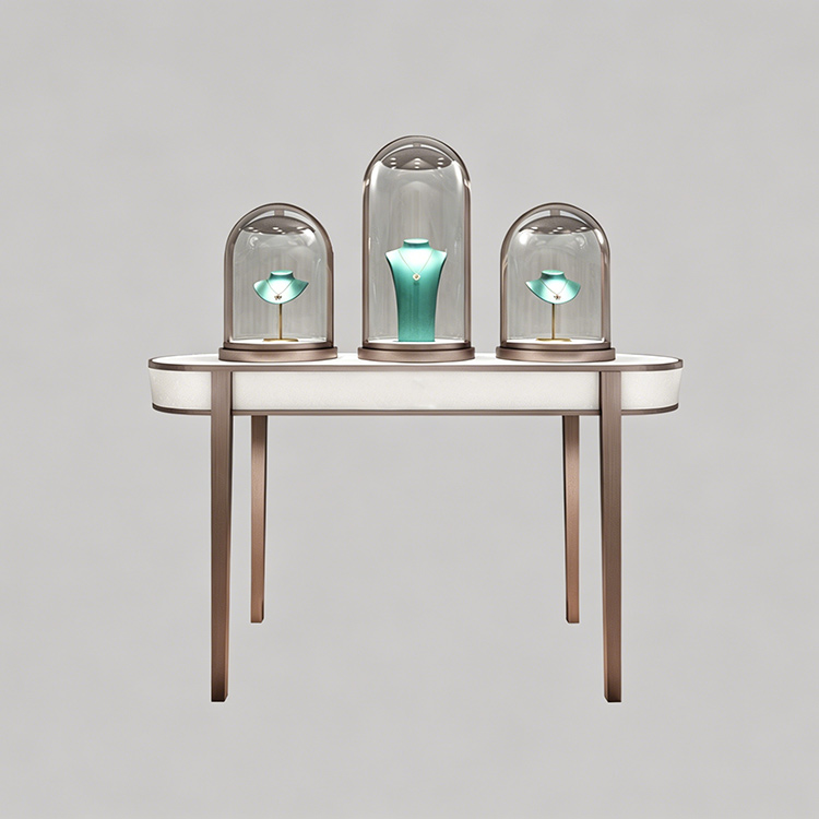 glass display case, luxury dome glass jewelry showcase for high‑end boutique retail