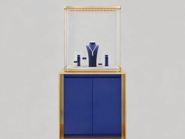 showcase auto sales, high-end luxury vertical jewelry watch display cabinet, glass display showcase front view