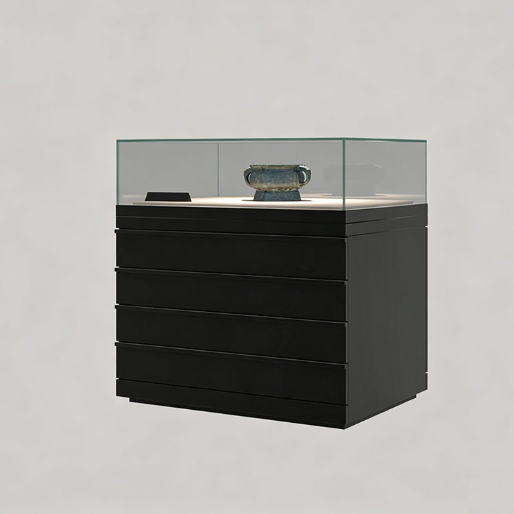 High-end lilin customized new design museum display showcase with storage
