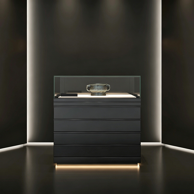 High-end lilin customized new design museum display showcase with storage