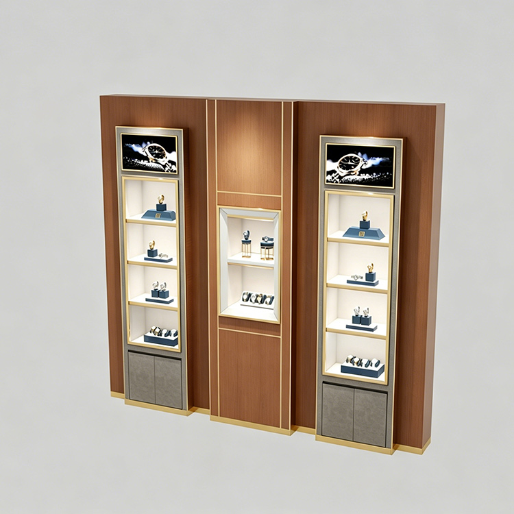 customized high-end luxury watch wall display showcase