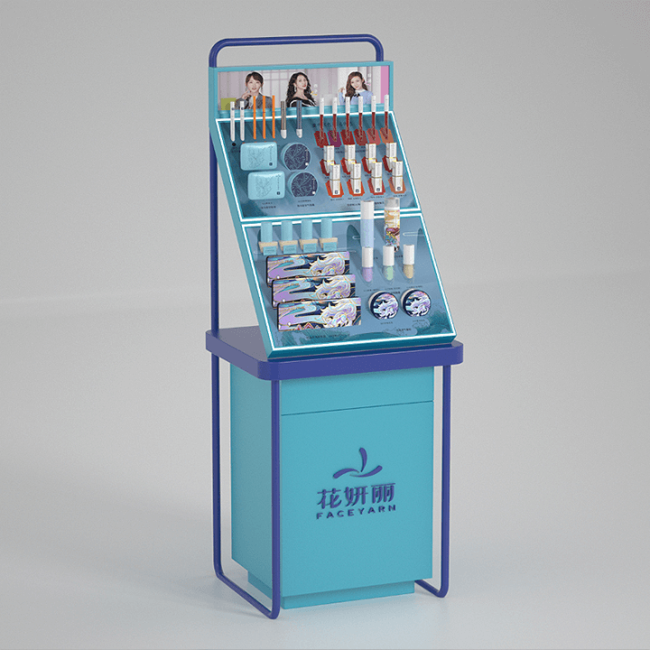 High End Cosmetic Wall Display Cabinet Luxury Beauty Salon Retail Makeup Fixture
