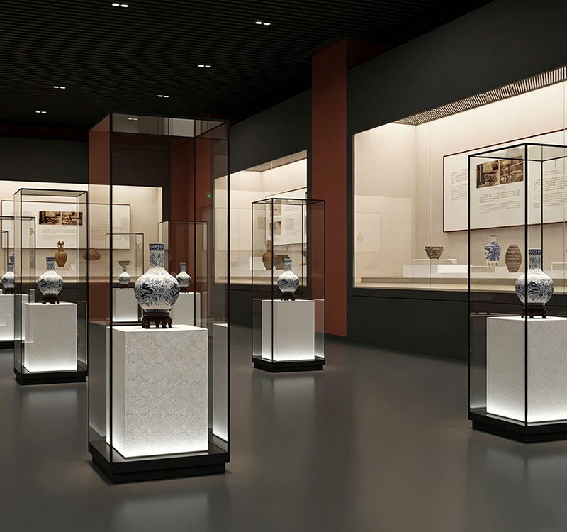 Customized Frameless Freestanding Glass Display Case manufacturers From China