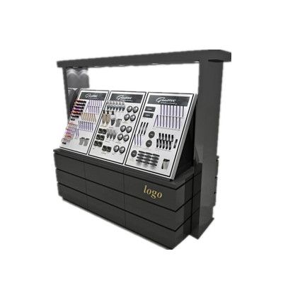 Black Paint Baking Cosmetic Display Stand With Storage Cabinet