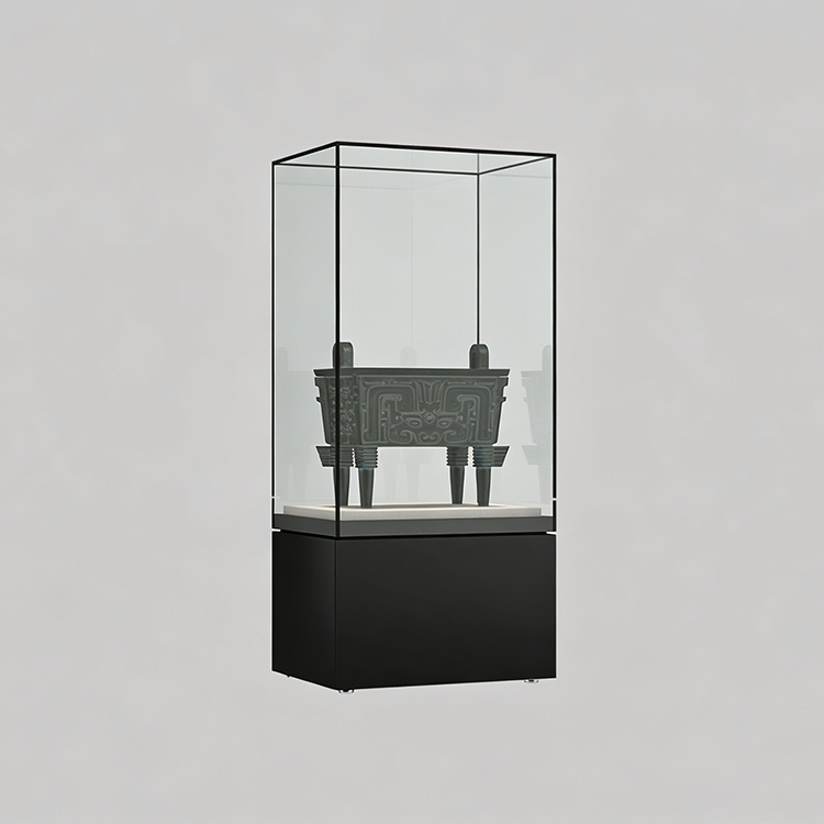 customized new design high-end fashion museum upright showcase