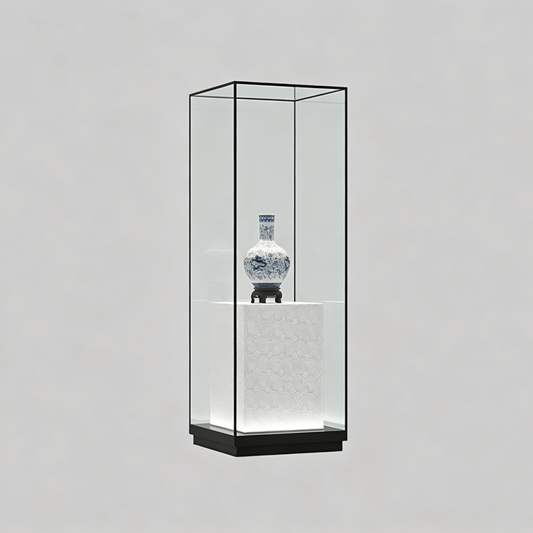 Customized Frameless Freestanding Glass Display Case manufacturers From China