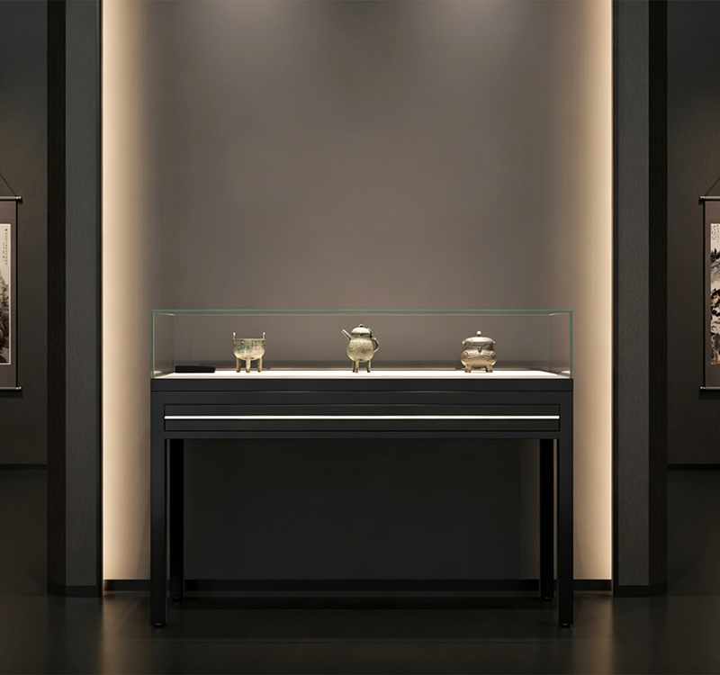 multifunctional desktop glass museum display cabinet