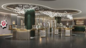 Glass cabinets for sale: Lilin’s one-stop upgrade for a high-end US jewelry brand, featuring custom jewelry display cases, retail display cases, and glass jewelry display case designs.